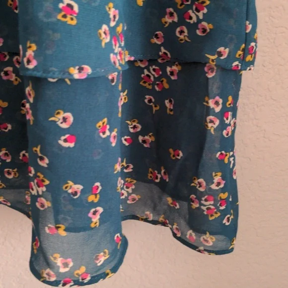 1. State Forest Green Floral Ruffle Dress - Picture 8 of 9